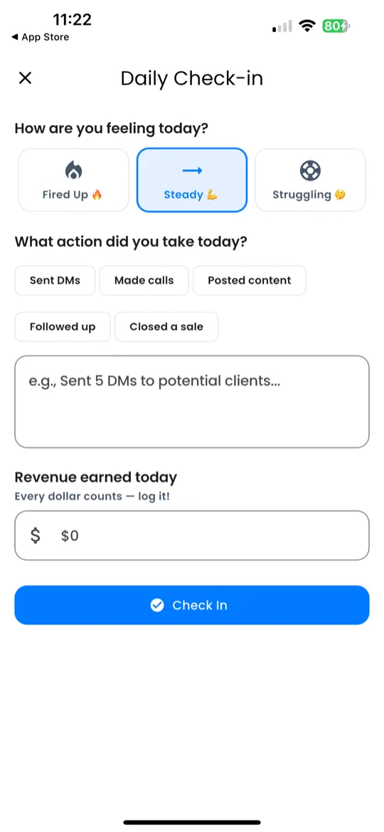 Step 3 — Optional revenue input field