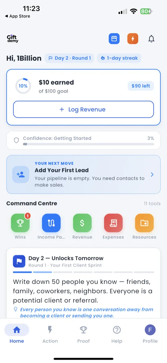 Bottom navigation bar with 5 tabs highlighted
