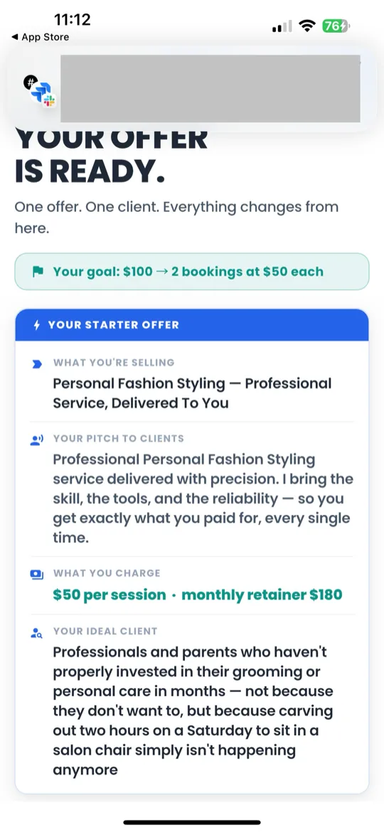 Greeting area with status strip showing Day, Round, and Streak