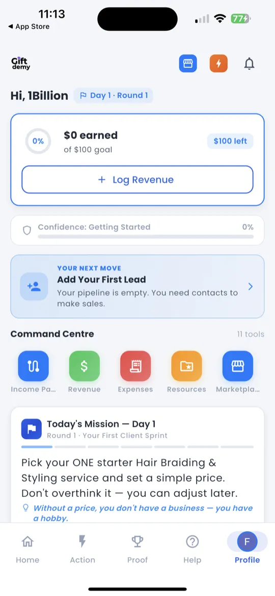 Your Next Move card showing a contextual prompt