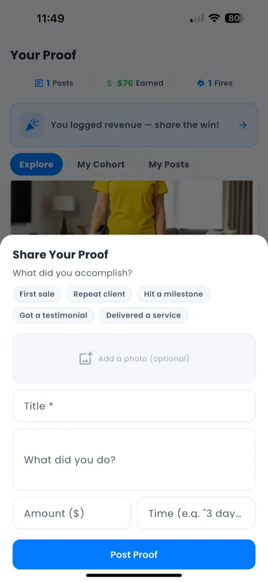 Posting a new proof entry