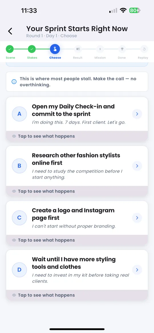 Phase 3 — Choose Response with 3 options