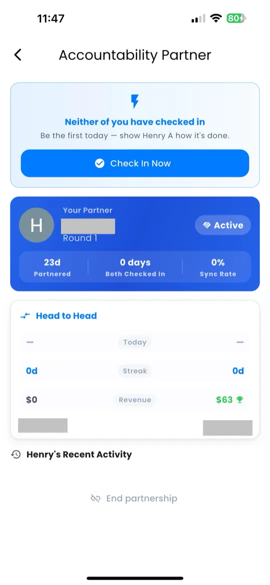Accountability Partner profile and competition panel