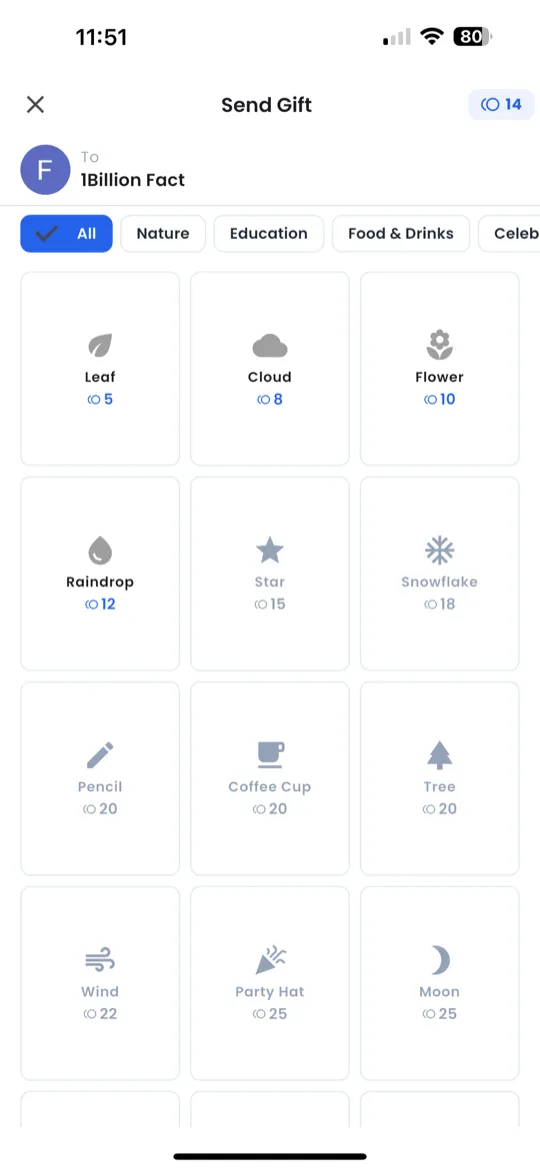 Sending a virtual gift